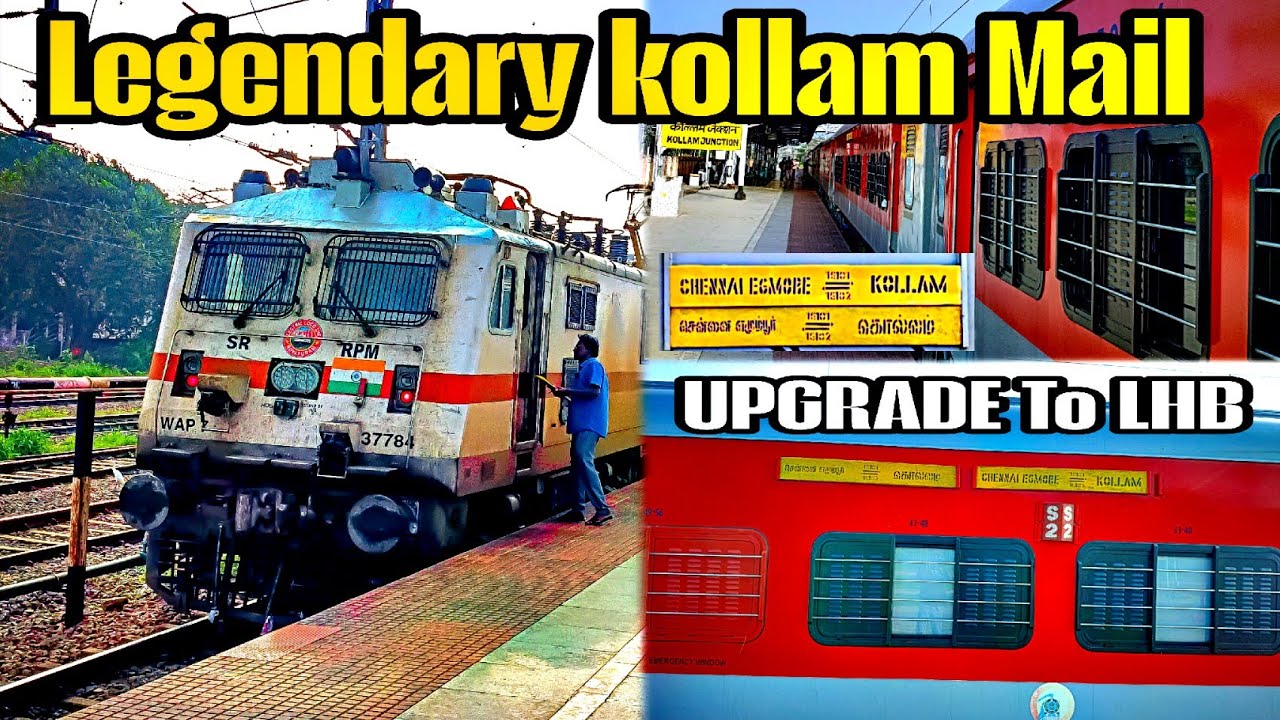 The Legendary Kollam Chennai Egmore Mail Express Upgraded to LHB🔥| Kollam To Madurai Journey 
