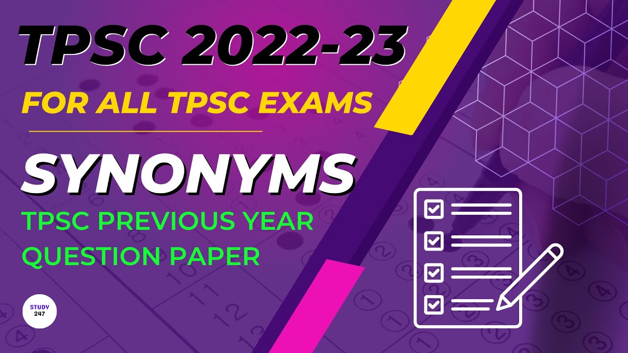 TPSC Previous year question Paper | English Synonyms | English Grammer for All Tripura Exams