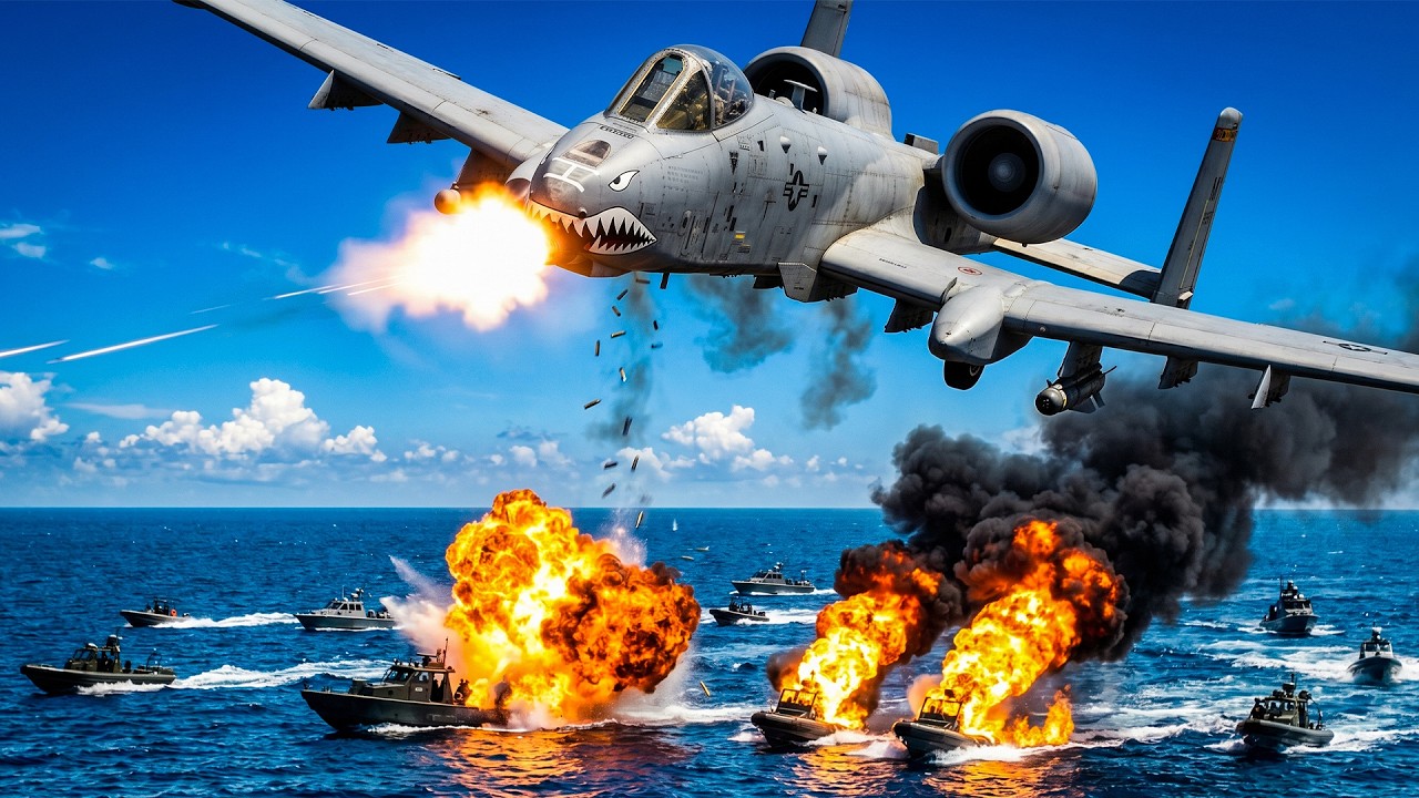 Иран отправил 300 катеров, чтобы потопить американский корабль... Самолет A-10 уничтожил их за 6 ...