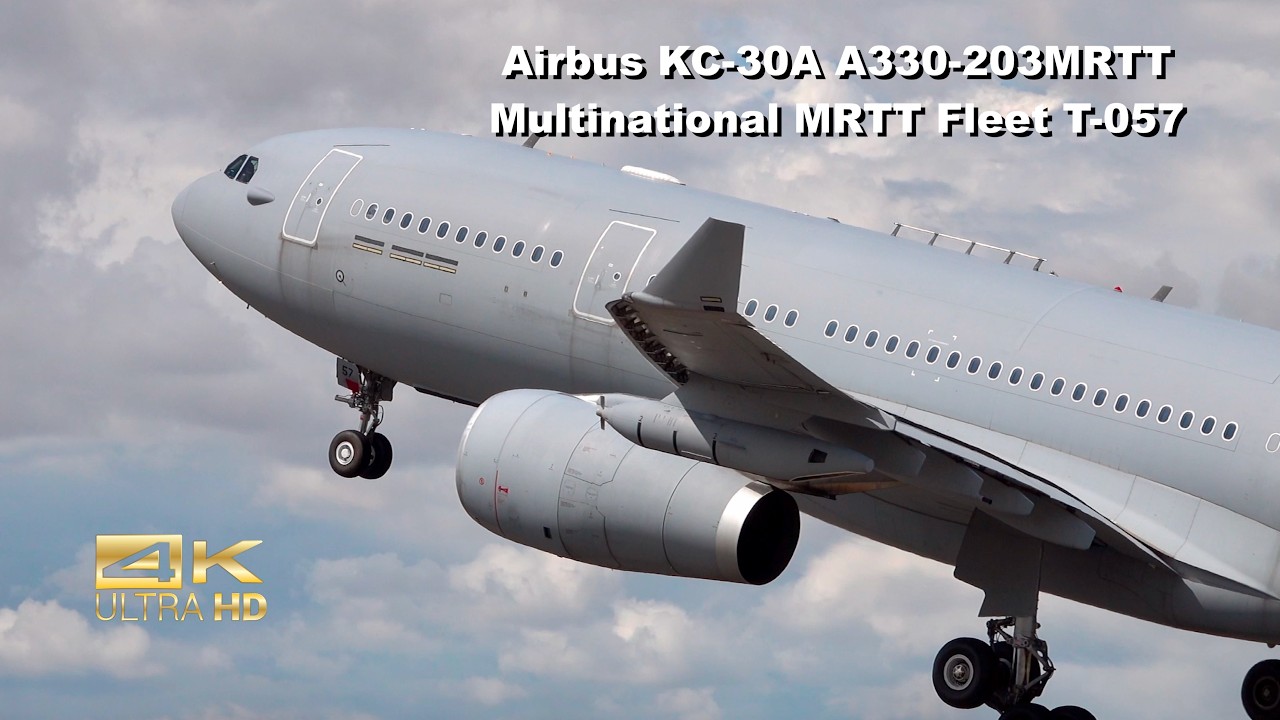 NATO Airbus A330 Taker KC-30A MRTT Multinational MRTT Fleet T-057 takeoff at RAF Fairford RIAT 2025