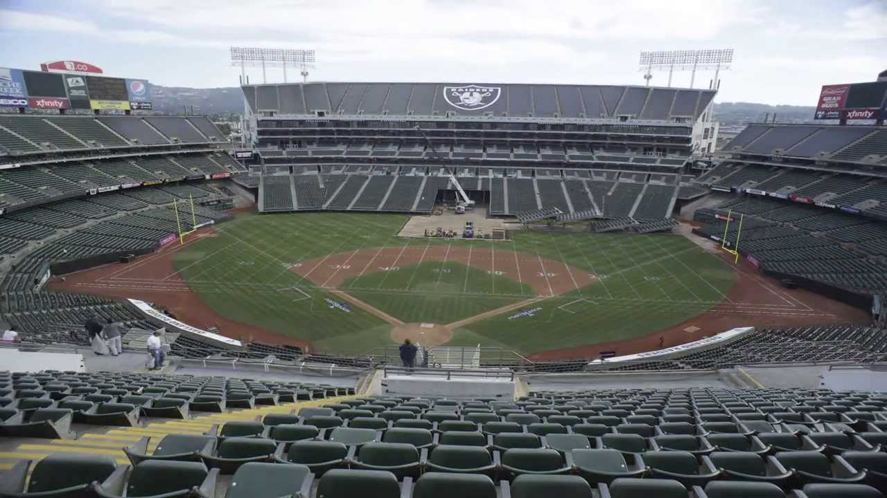 O.co Coliseum Conversion Time Lapse Video Athletics to Raiders 10.5.13 - 10.6.13 Oakland, CA