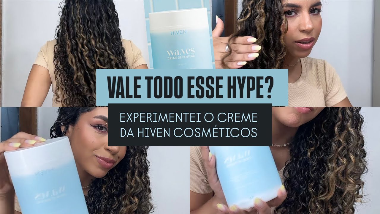 CREME DE PENTEAR- WA- VES DA HIVEM COSMÉTICOS 👈🏼🩵 #testandoprodutos #cacheadas #cachosbr #fy 