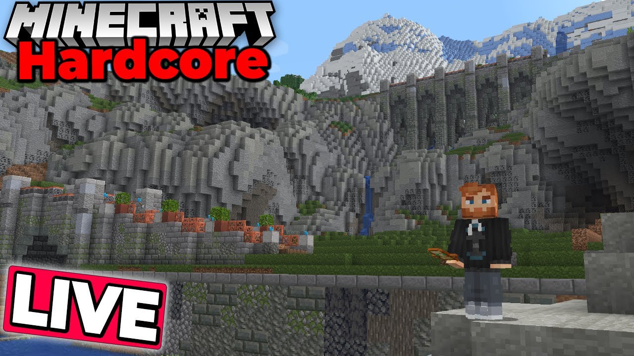 Resource Grind and Building the fWoliage University in Hardcore Minecraft