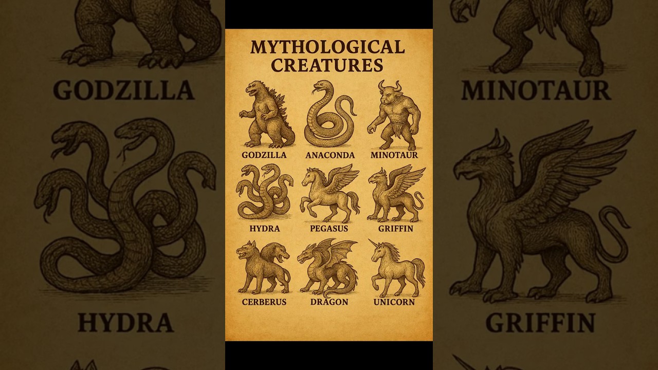 Top 9 Mythological Creatures of All Time 🐉✨ #shorts