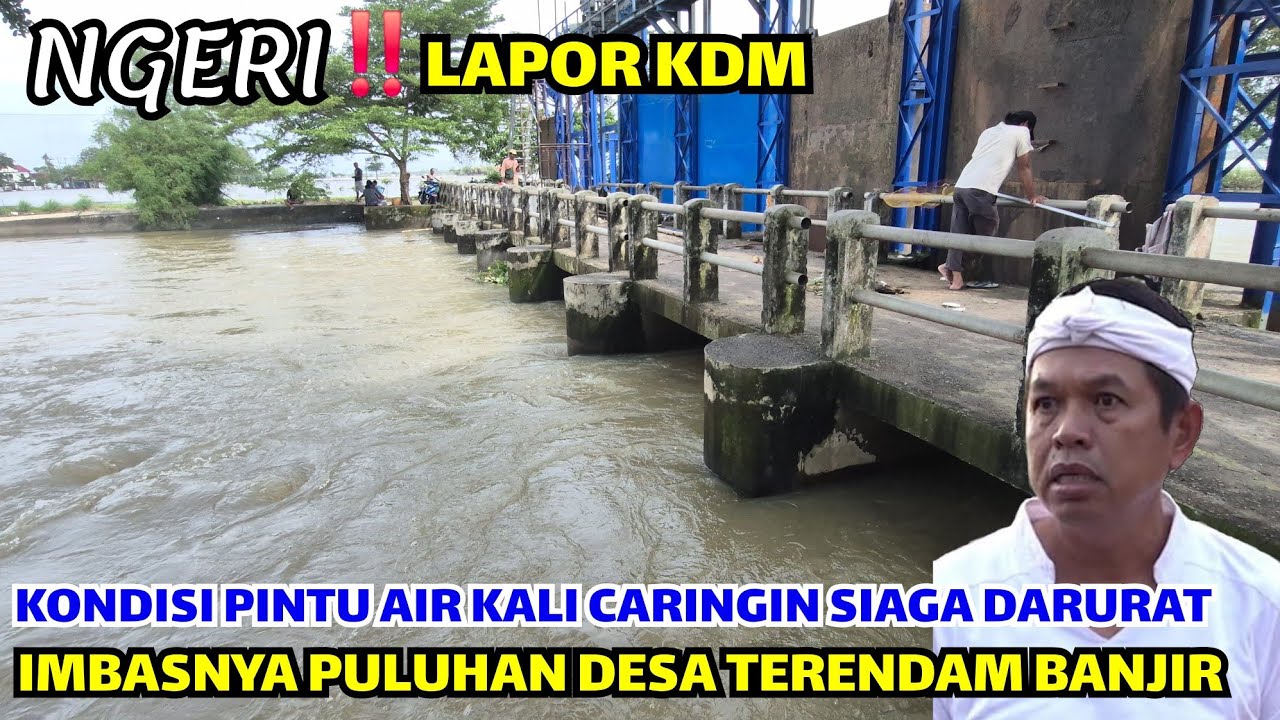 NGERI❗KONDISI BENDUNGAN PINTU AIR CARINGIN WASPADA SIAGA❗AIR MERENDAM PULUHAN RUMAH WARGA