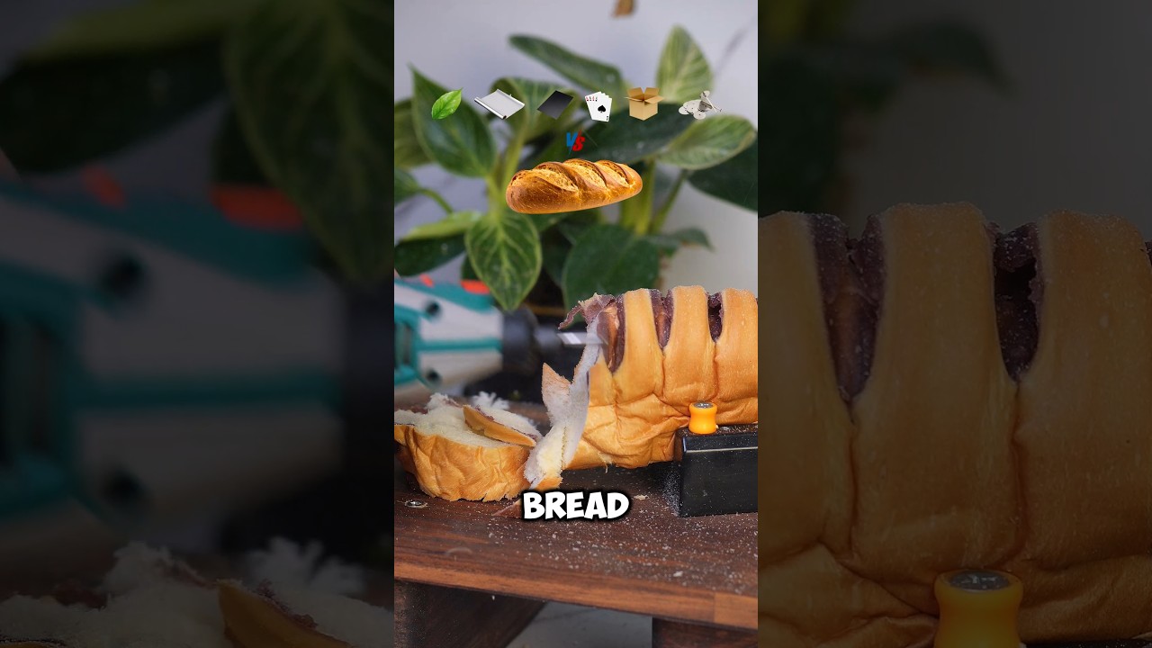 Bread Cutting Challenge: What Unusual Materials Can Slice Through?#breadcutting #experiment #DIY
