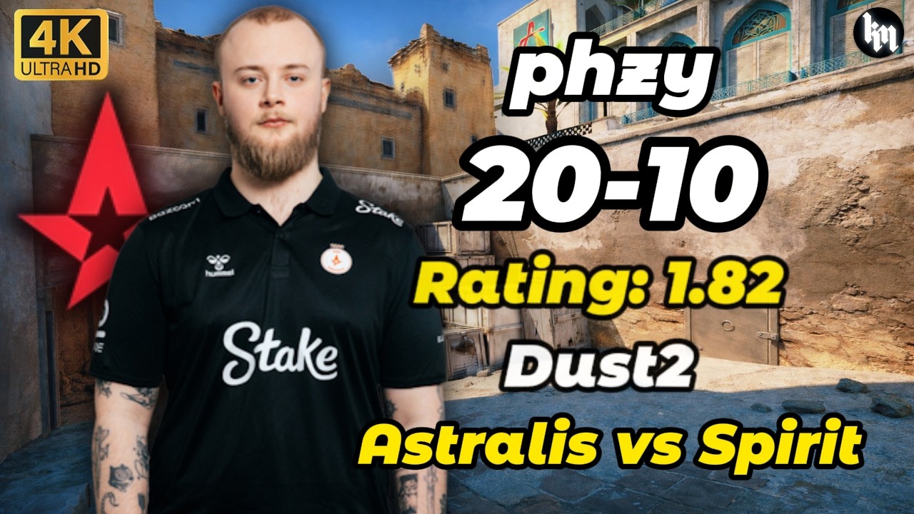 phzy (20-10) Astralis vs Spirit (Dust2) ESL Pro League Season 23 Stage 2 #cs2 #astralis #phzy
