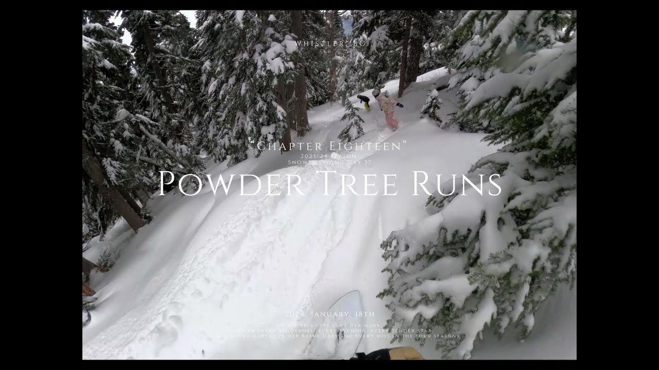 Snowboarding, Powder Tree Runs, Whistler, January 18th, 2024