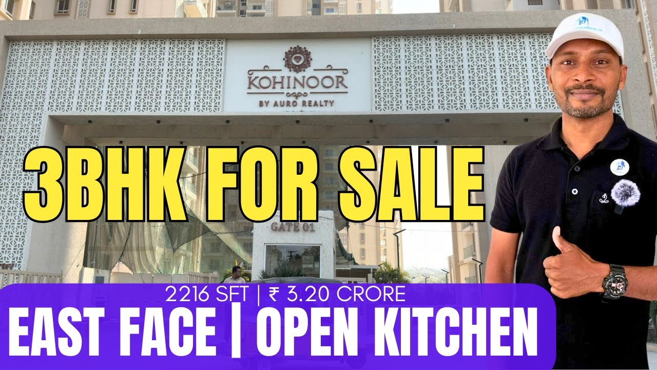 Ready to Move-in 3BHK East Flat with Open Kitchen For Sale in Hyderabad | Kohinoor by Auro Realty