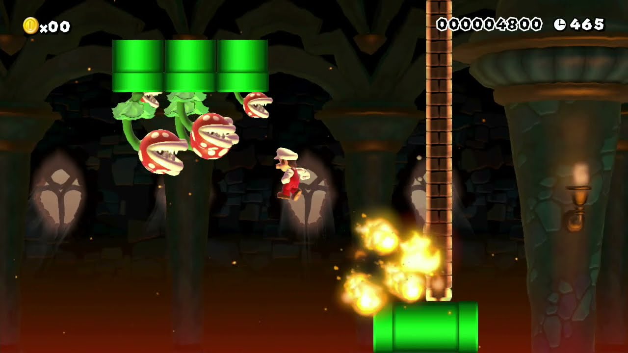 火傷に注意!熱々マグマから逃げろ!熱々マグマのお城と海　中間なし by ともすけ 🍄 Super Mario Maker ✹Wii U✹ #any