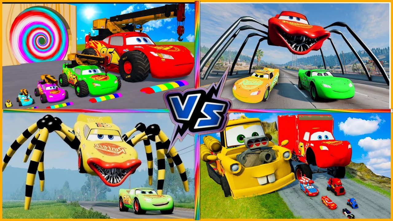 Epic Spider Car Battle! 🕷️🏎️ McQueen is in trouble! 😱🔥 Watch till the end! 🏁