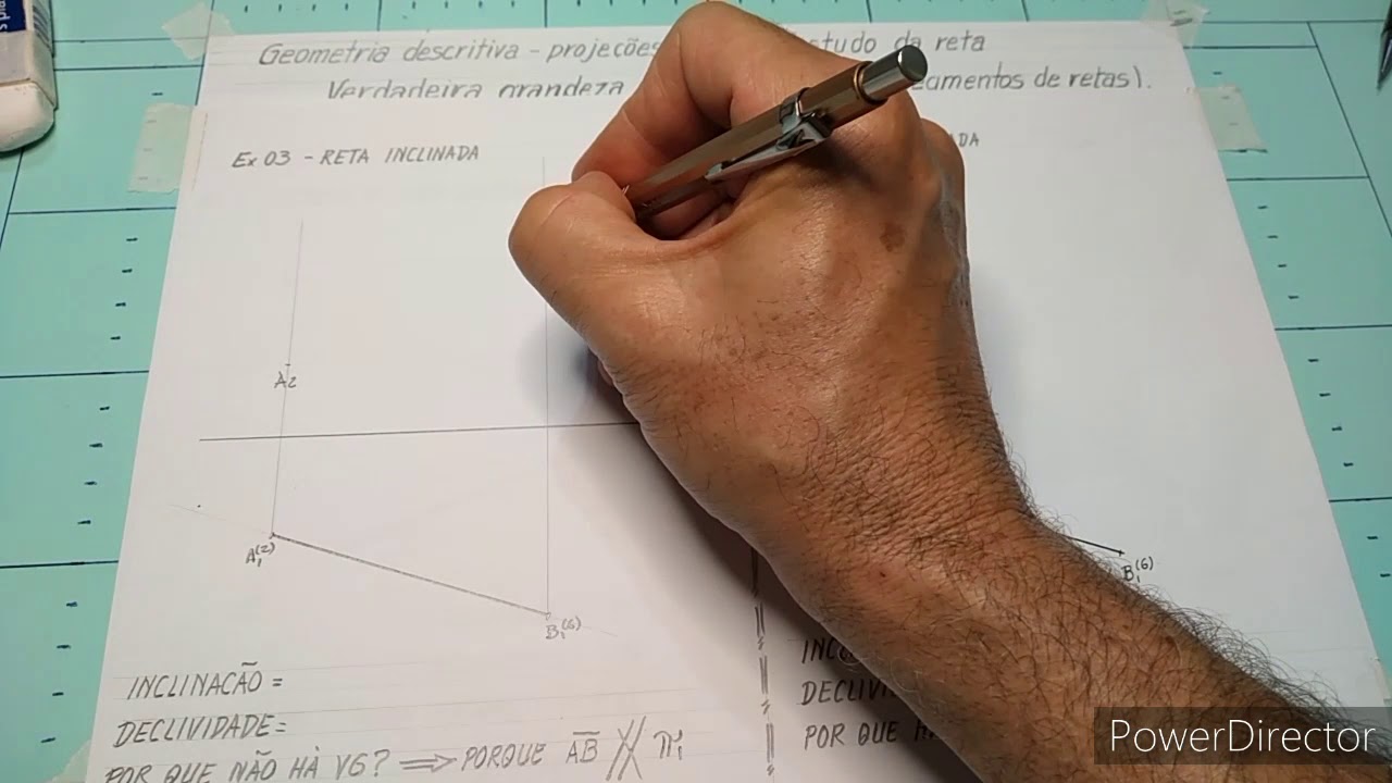 GD projeções cotadas VG de segmentos de reta