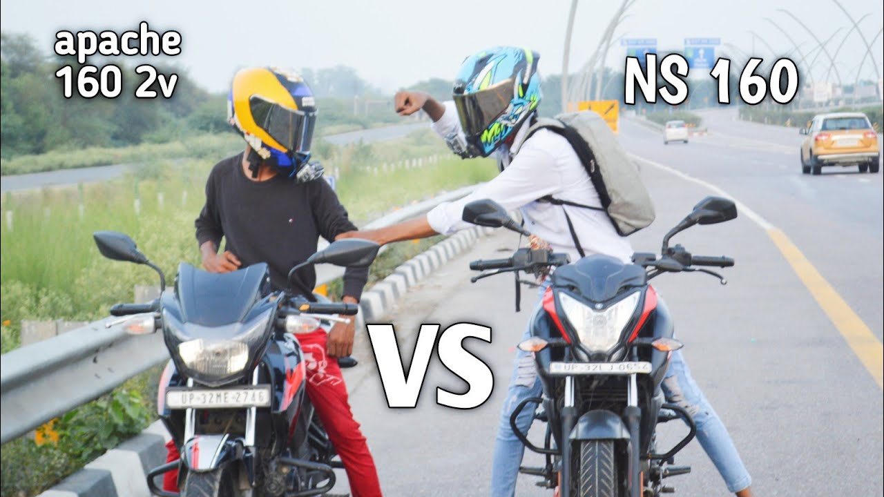 Bajaj pulsar ns 160 bs6 vs tvs apache 160 2v |top end race|Highway battle #comparison #topend #drag