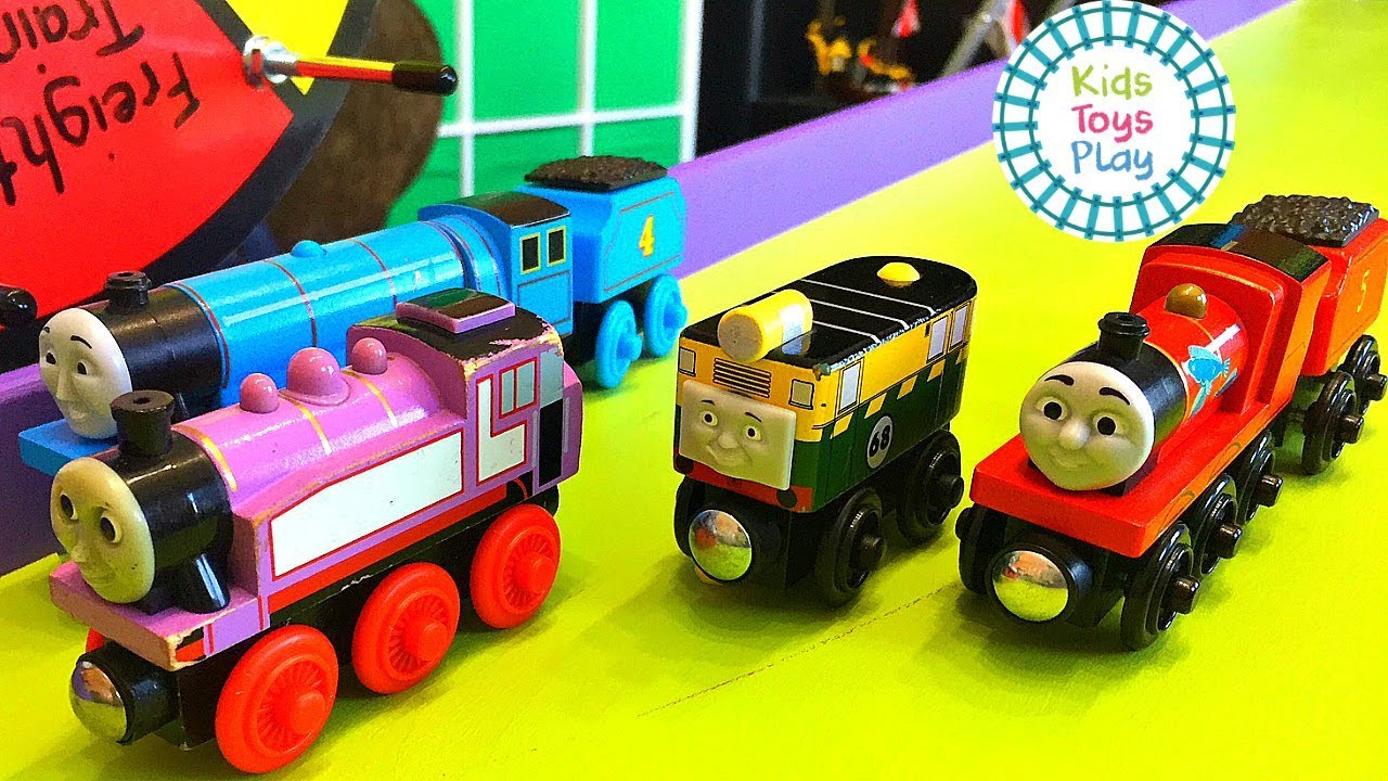 Thomas the Train Downhill Train Races | Diesels VS Steamies Railway Mystery Wheel Challenge
