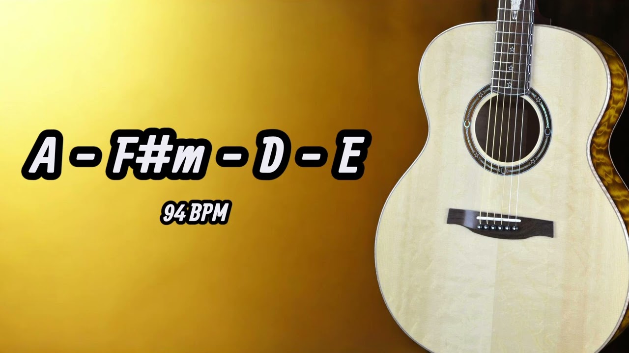Acoustic Guitar Backing Track 94 BPM [ A-F#m-D-E ]