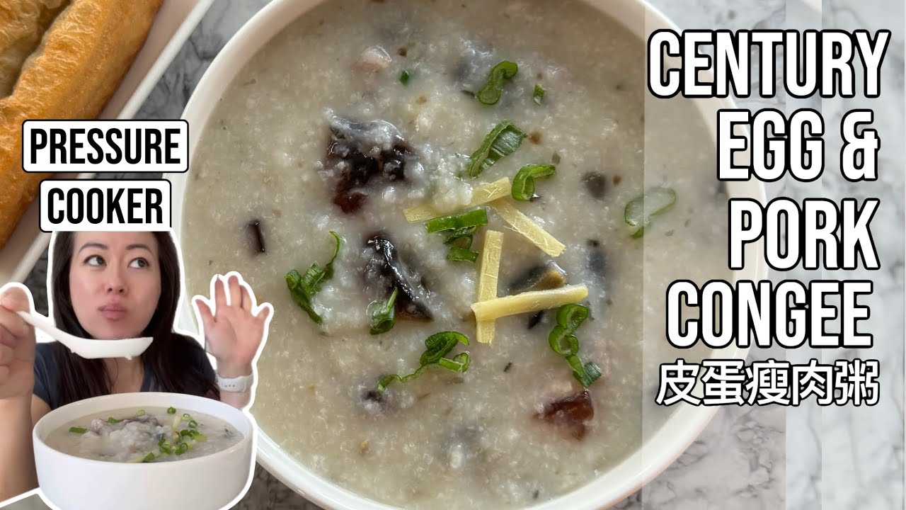 🥣 Century Egg Pork Congee in 30 Minutes! Pressure Cooker Instant Pot Recipe 皮蛋瘦肉粥 [Cantonese 廣州食譜 ]