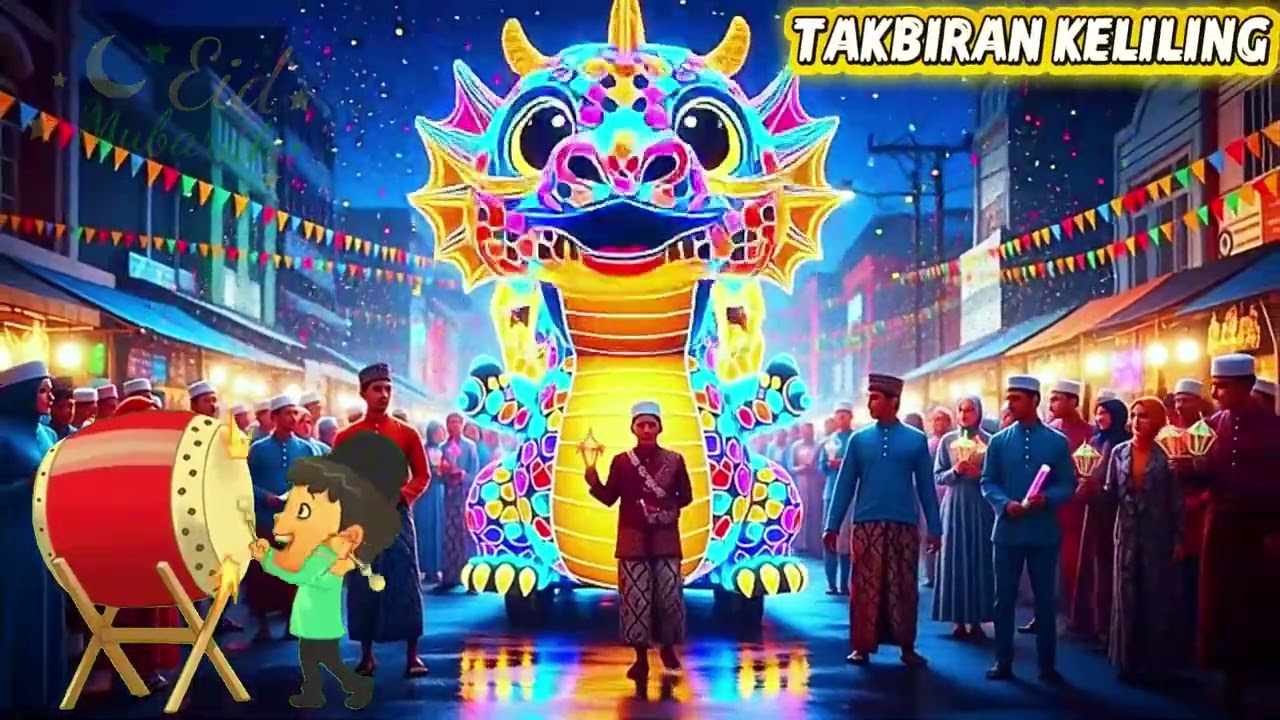Takbiran Malam Idul Fitri 2026 🌙🎇 | Truk Hias Animasi, Pawai Takbir & Lebaran Meriah