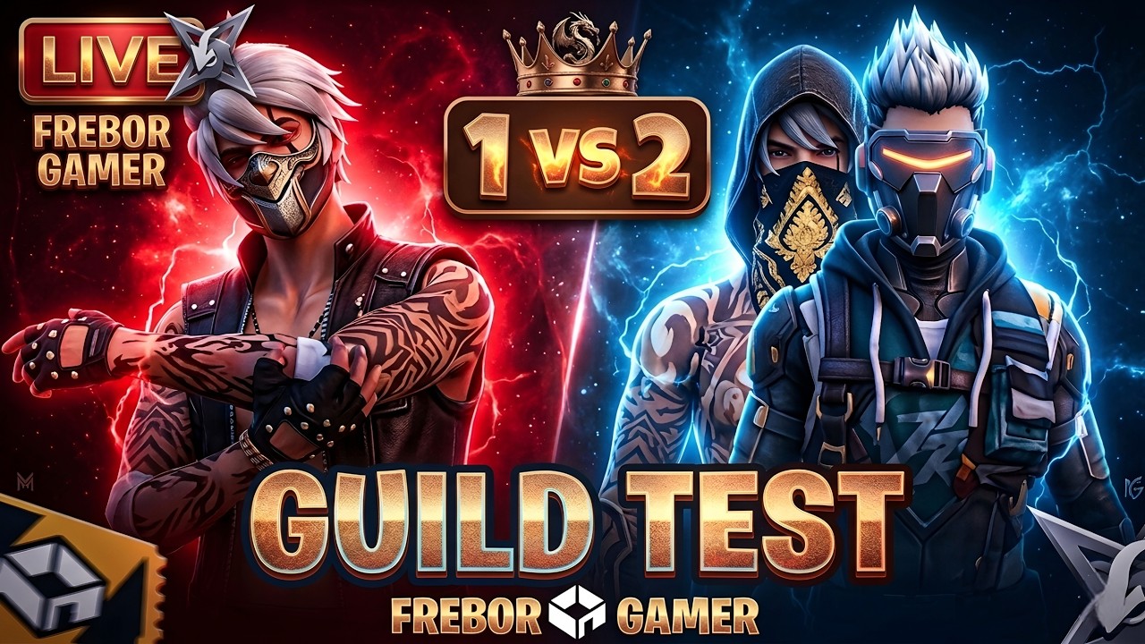 LIVE TOP 1 GUILD TEST😱🔥 1VS2 | ROAD TO 2OK🎯 ON LIVE | LIVE GUILD TESTING#ffli #freefireliveguildtest