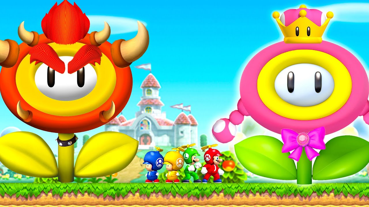 What happens if Mario Bros use the Peachette Flower & Bowser Flower in NSMBW