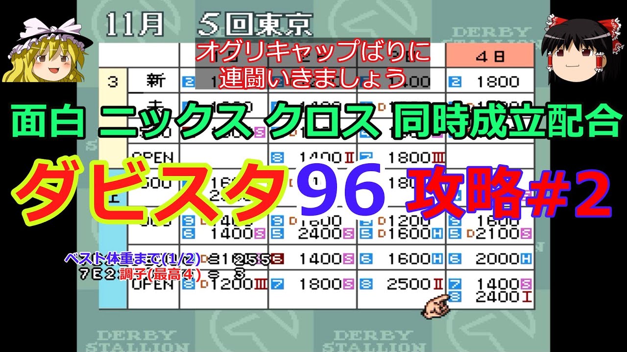 【ダビスタ96】攻略 #2【面白  ニックス  クロス】同時成立配合