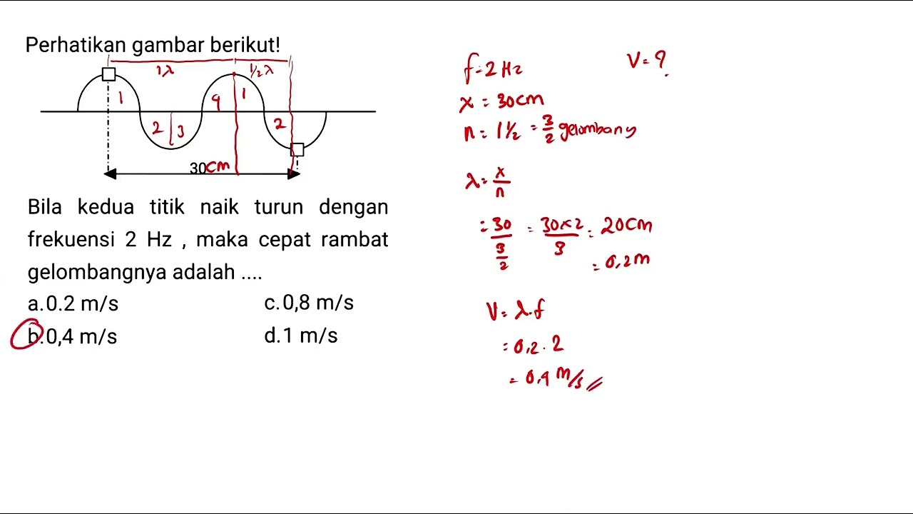 LATIHAN SOAL PANJANG GELOMBANG, PERIODE, FREKUENSI DAN CEPAT RAMBAT GELOMBANG