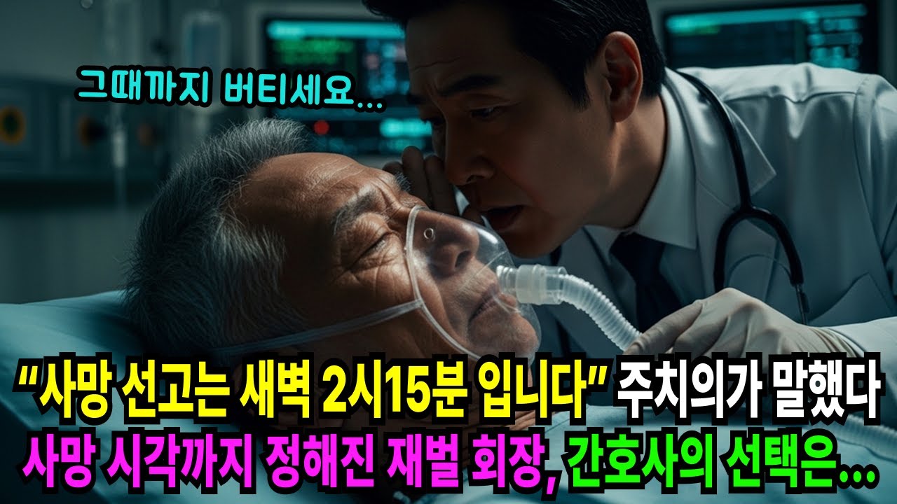 주치의가 조용히 말했다 “사망 선고는 새벽 2시 15분입니다” 사망 시간까지 정해진 재벌 회장, 간호사의 선택은 충격적이었다 | 오디오북 | 사연라디오 | 노후사연 | 인생사연 |