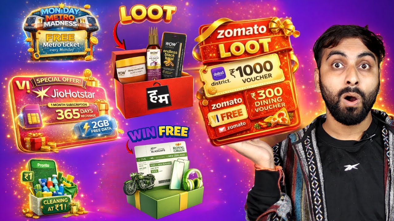 3 Zomato Loot Offers | Vi Win Free Recharge | FREE Metro Ticket | Pronto Rs.1 Loot | Hamaramall Loot