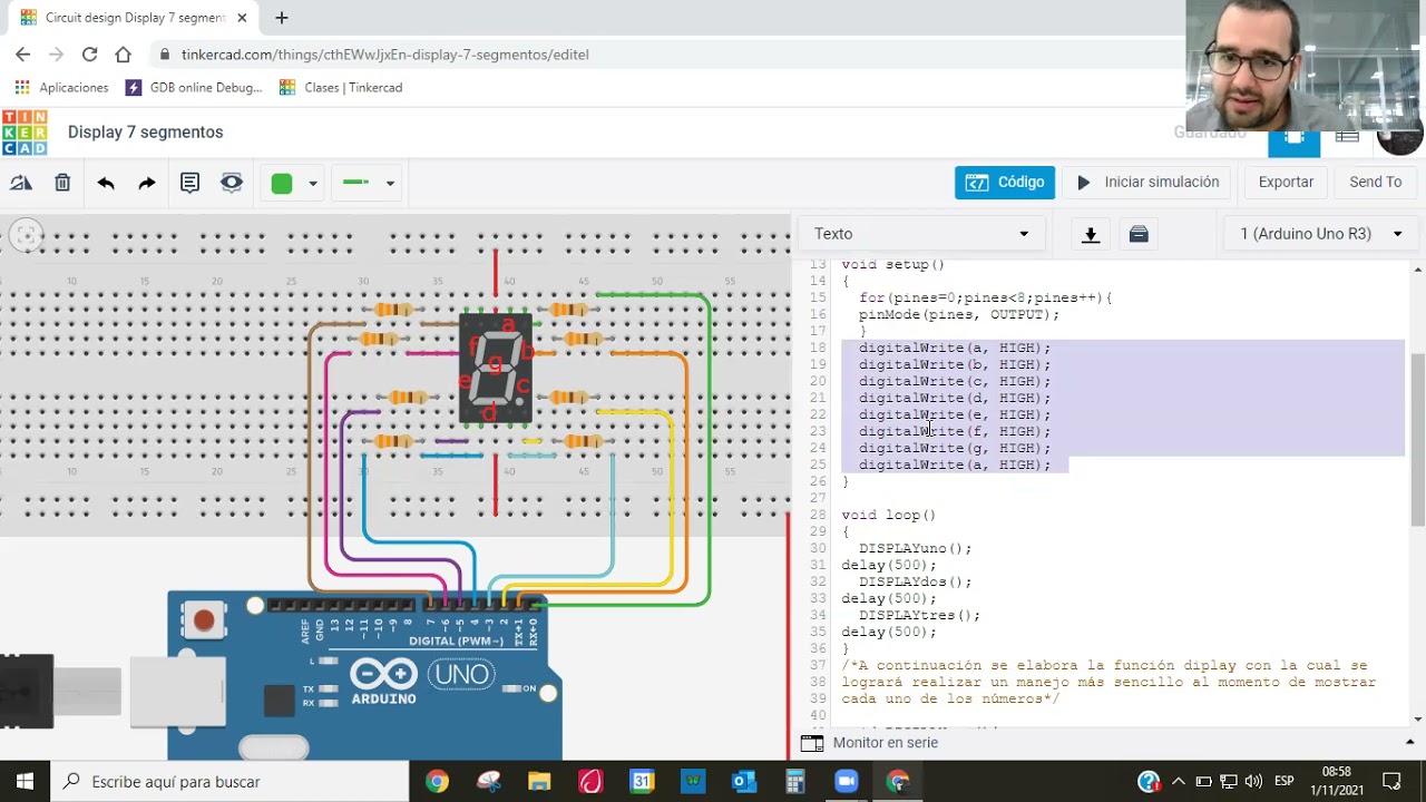 Display 7 segmentos Sin libreria