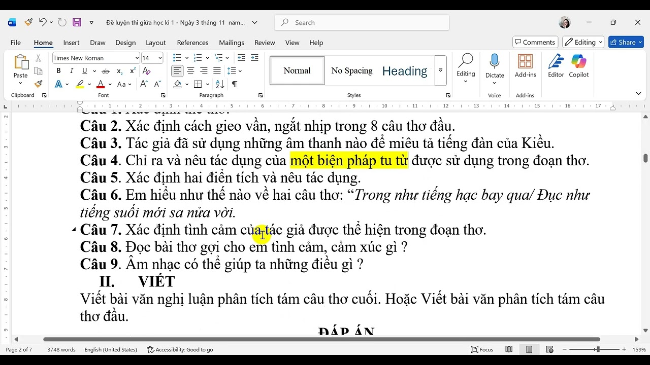 NGỮ VĂN 9 - HƯỚNG DẪN ÔN THI GIỮA HỌC KÌ 1 (Tiếp theo)