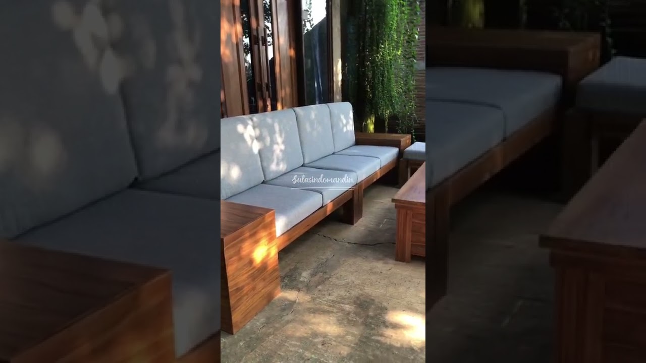 Sofa tamu minimalis kayu jati tua