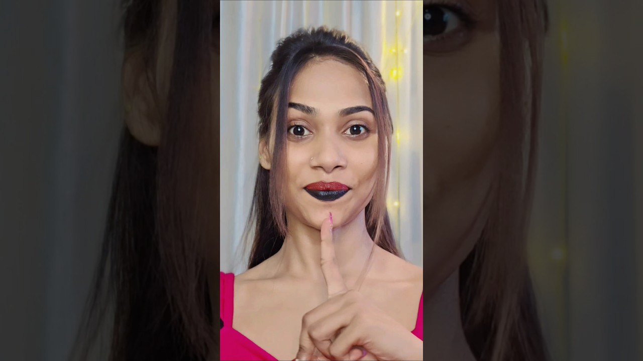 Most viral Kajal with Red ❤️ Lipstick hack💄😱#hack#lipstick#shortsfeed #viralhacks#makeup#ashortaday