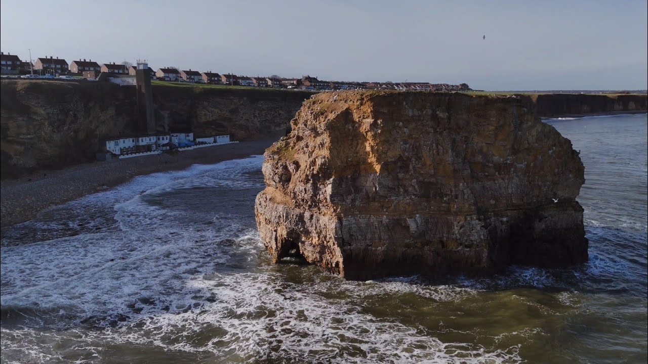 Marsden Rock Glows in Winter Sun