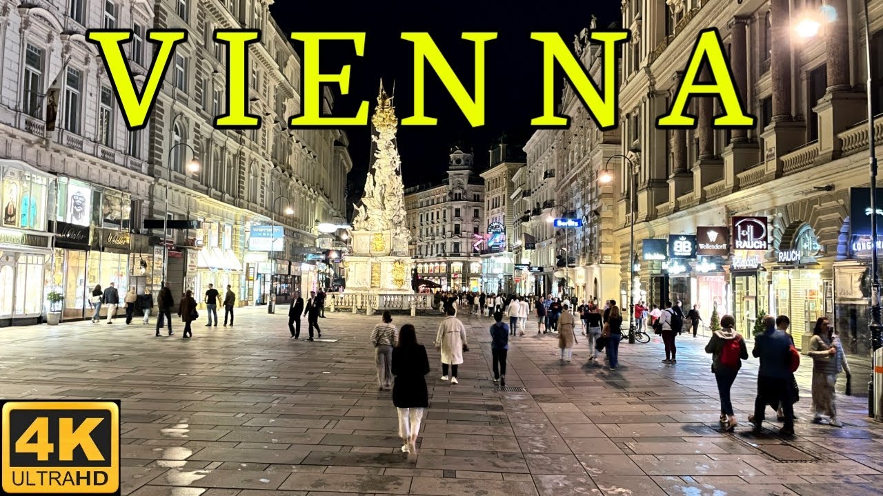 Vienna, Austria || Evening Walking Tour 4K UHD