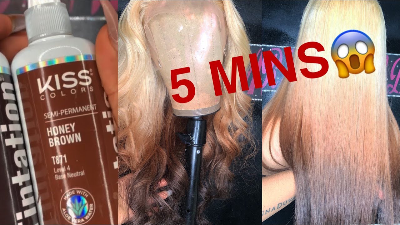 blonde to brown ombre lace wig in 5 minutes| WATER COLOR METHOD
