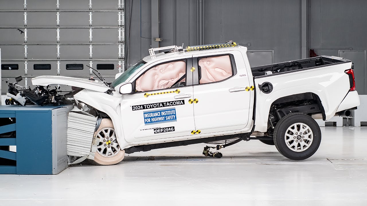 2024 Toyota Tacoma crew cab updated moderate overlap IIHS crash test