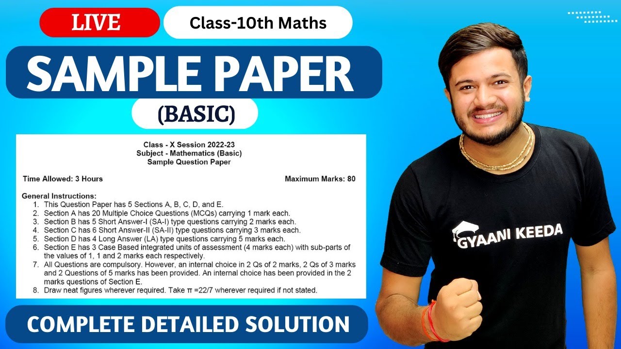 Maths Basic Sample Paper Solutions class 10 | Session (2022- 2023) | Maths sample paper solutions