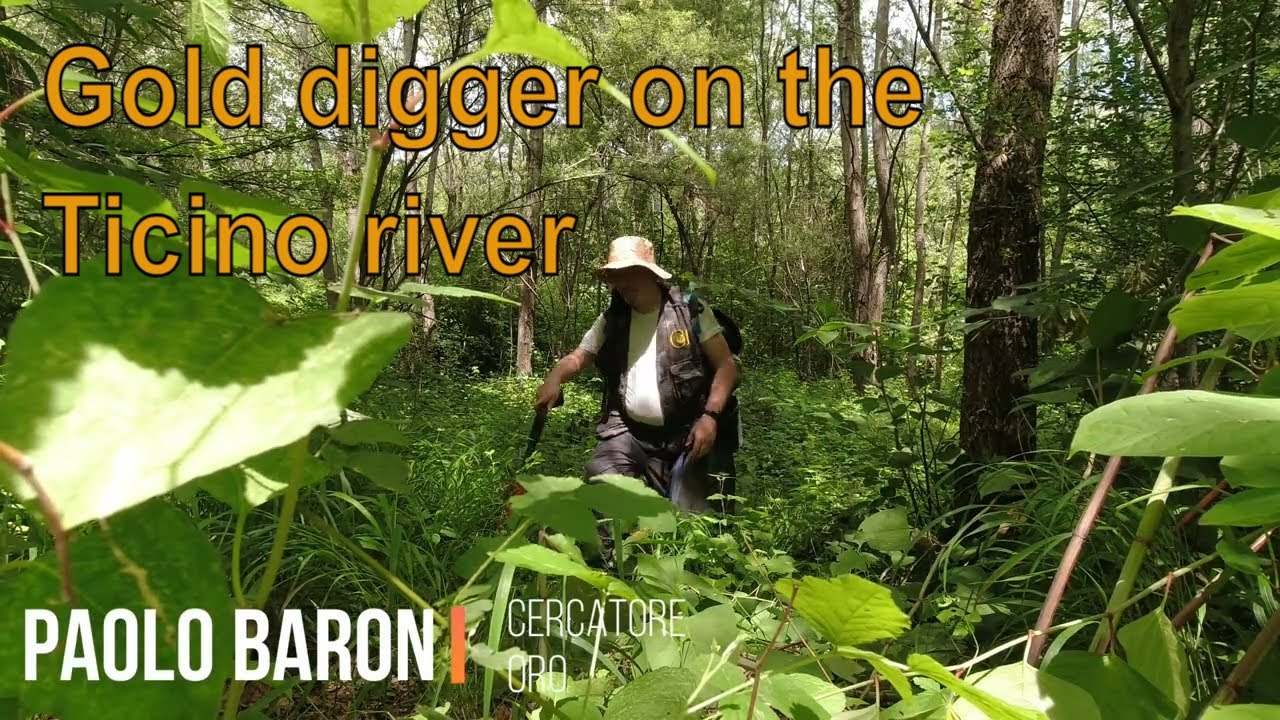 Gold digger on the Ticino river in Italy  -  sounds of the gold digger -