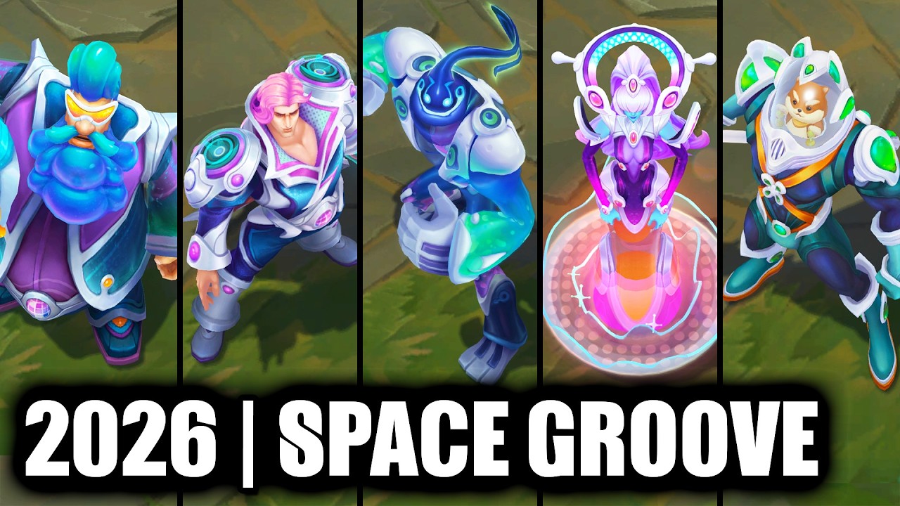 Все скины Space Groove 2026 года в центре внимания | League of Legends