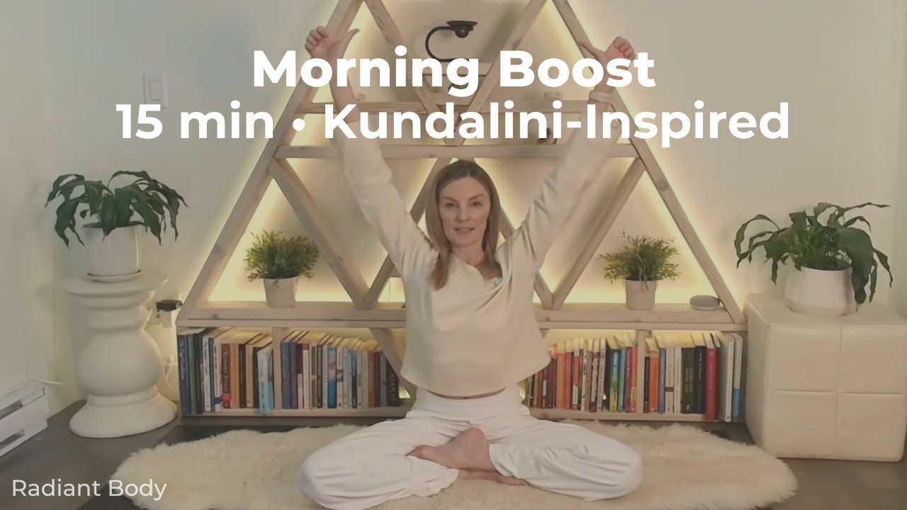 15 Minute Morning Kundalini-Inspired Yoga | Calm Energy + Clear Mind (Breath + Movement)