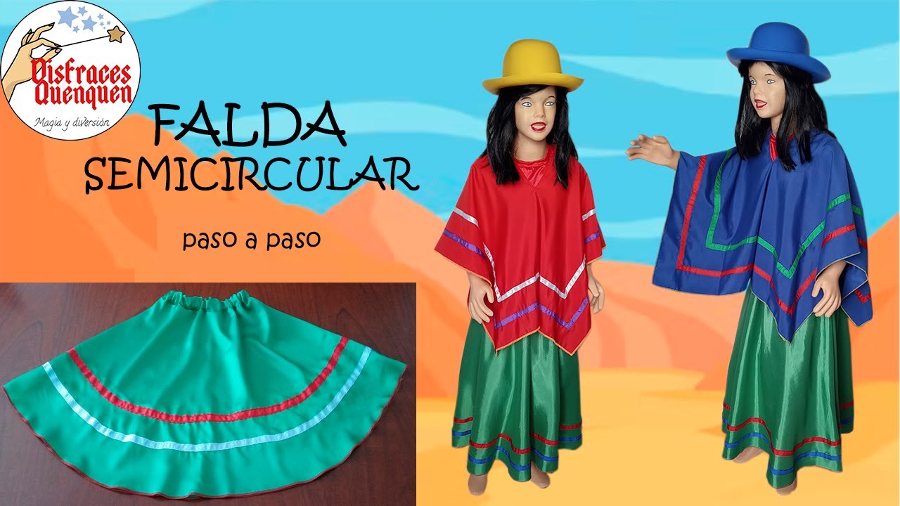 DIY. Como hacer FALDA semicircular. Pollera Coya para bailar Carnavalito en actos escolares. #falda