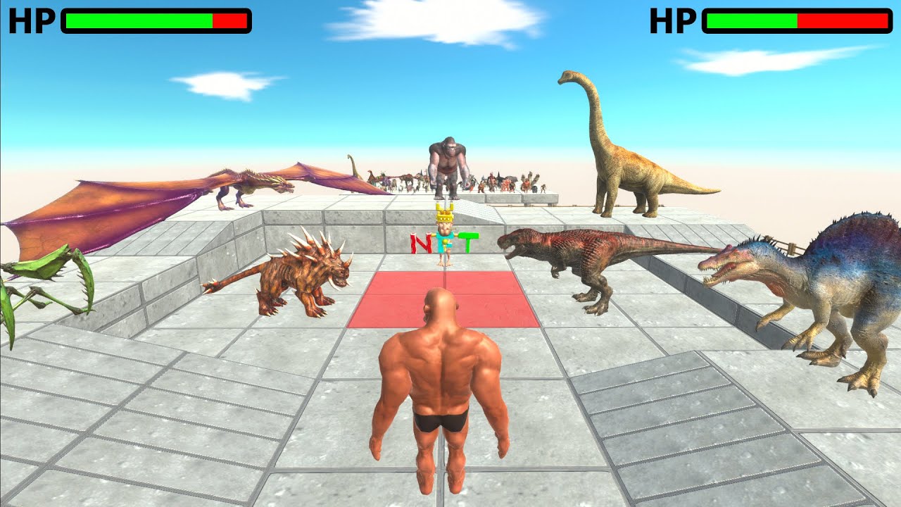 Battle Royale Tournament on Mountain Arena - Animal Revolt Battle Simulator