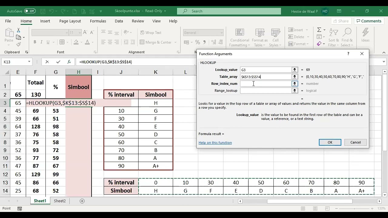 VLookup en HLookup (Gr 12)