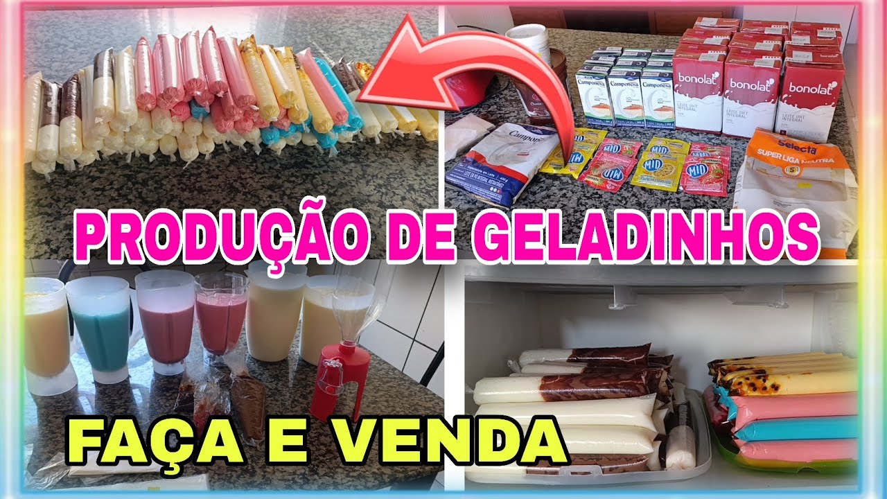 PRODUÇÃO DE GELADINHOS O MELHOR FAÇA E VENDA 