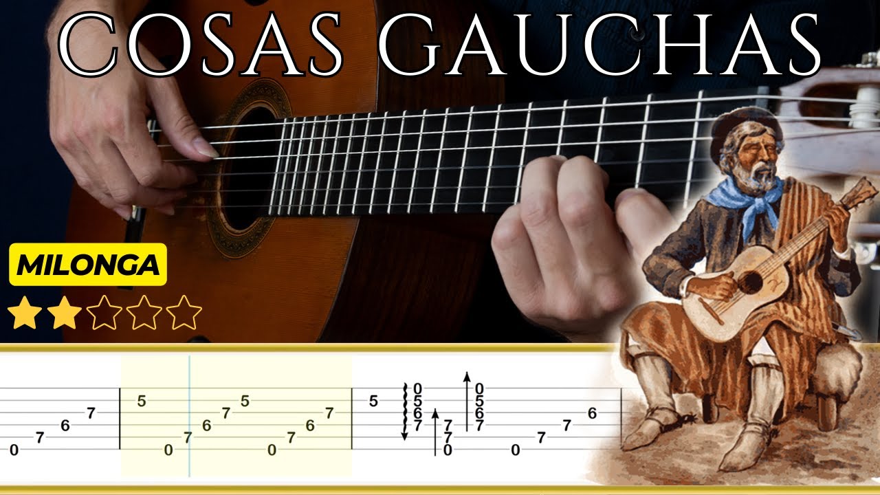 COSAS GAUCHAS (Milonga) 🎸 Oscar Rosati || Tutorial para Guitarra Clásica + TABS