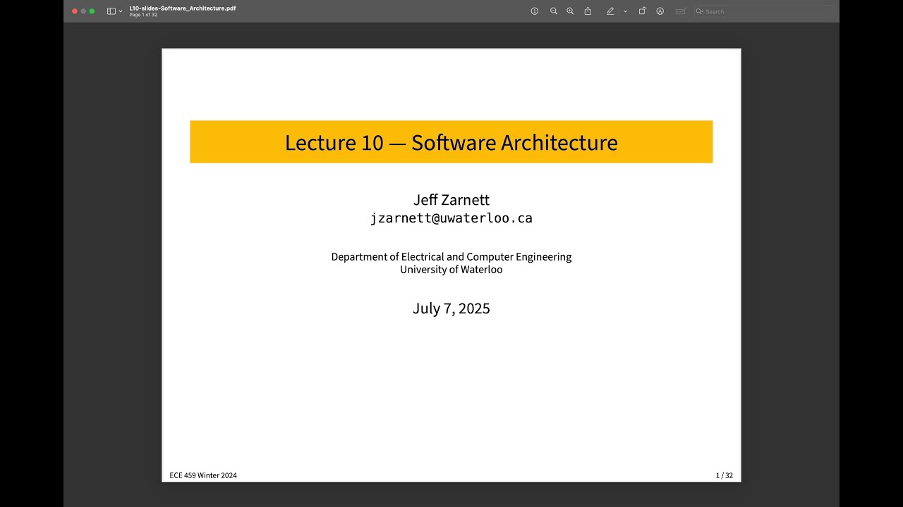 ECE 459 Lecture 10: System Design