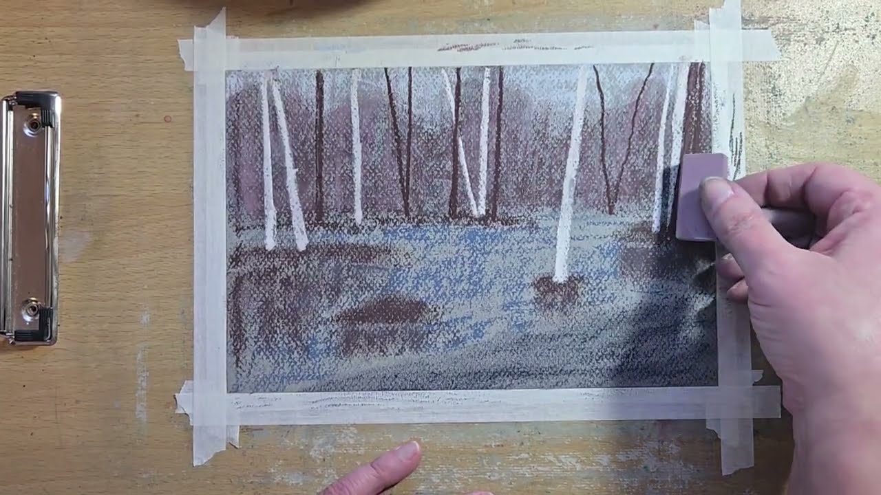 Paint Along with Me -- Frozen Forest Soft Pastel Painting