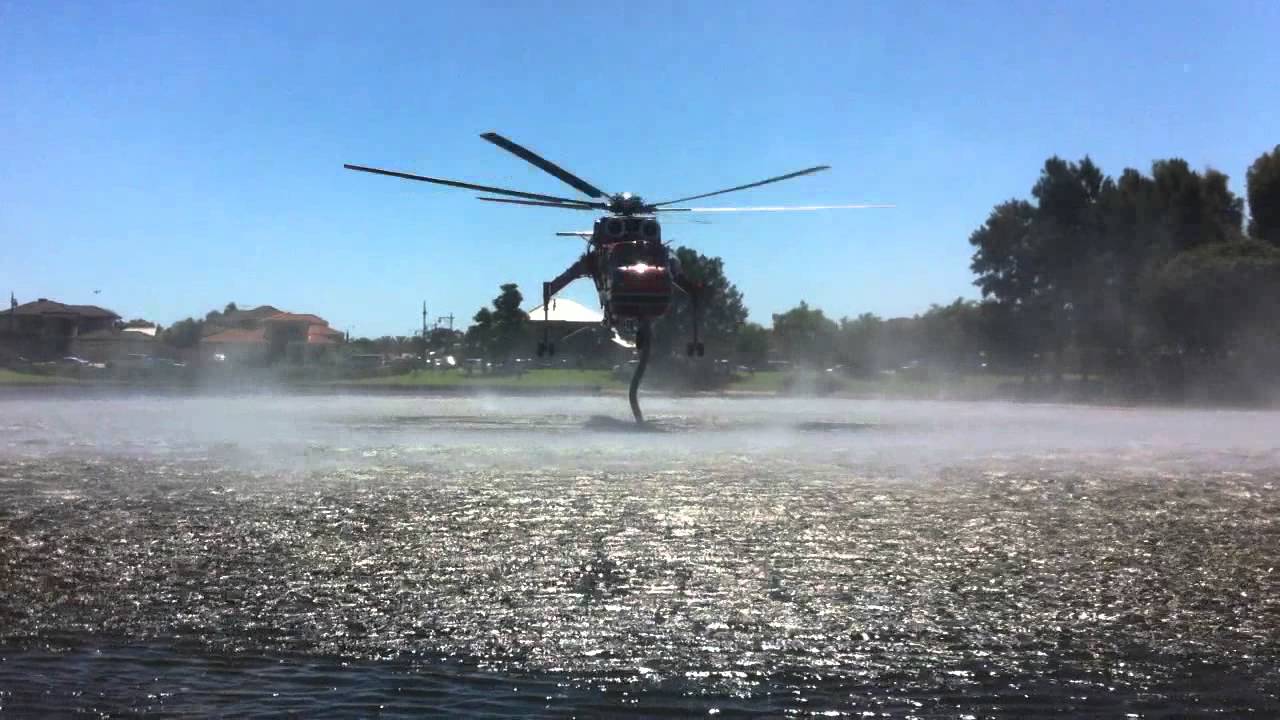 Water Bomber Filling up in Canning Vale going to fire on Warton Road