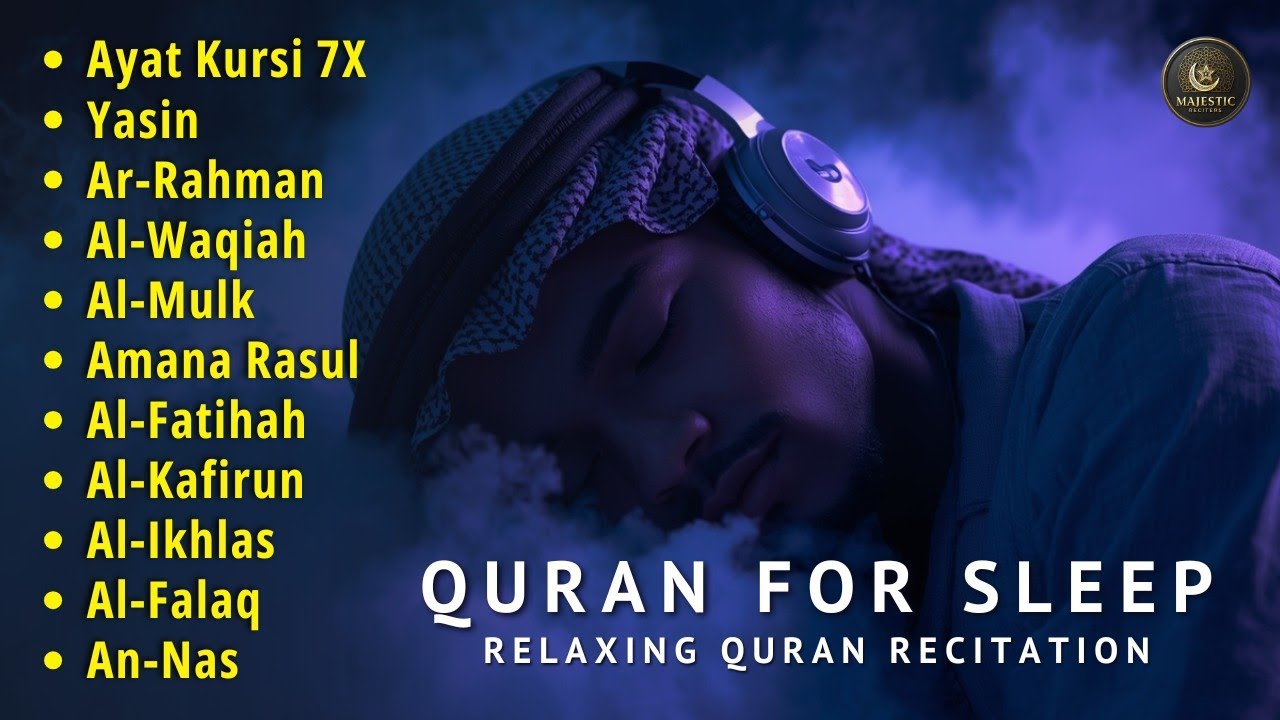 Beautiful Quran For Sleep | Al-Fatihah, Ayat Al-kursi, Yasin ,Ar-rahman, Al-Mulk | Majestic Reciters