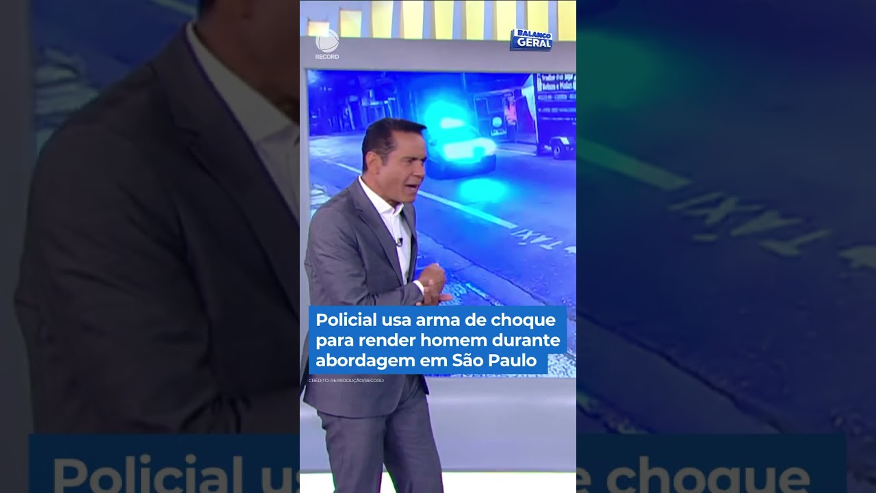 Policial usa arma de choque para render homem durante abordagem #shorts #balan&ccedil;ogeral