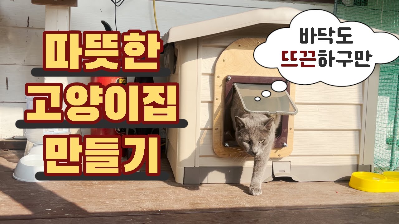 한겨울에도 따뜻한 고양이집 만들기 (바닥난방)